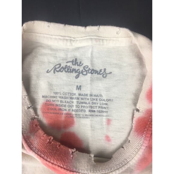 The Rolling Stones T Shirt Mens Medium Tie Dye Short Sleeve Crewneck‎ Distressed - Picture 4 of 8